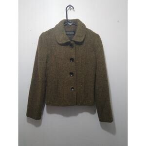 Kristen Blake Medium Petite Green Shot Wool Coat